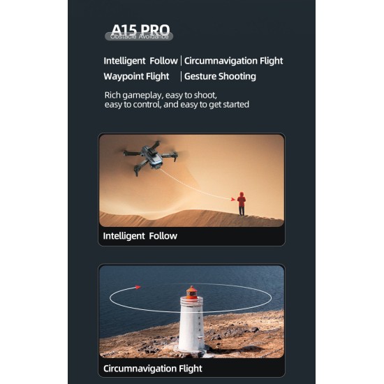 A15 PRO, Drone, Aerial Photography, 3 Cameras, 360°Laser Obstacle Avoidance, Aircraft