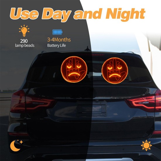 Fun Emoticon Gesture Light with Remote, Facial Expression Light Car LED Finger Funny Window Sign Light Accessories for Car Truck