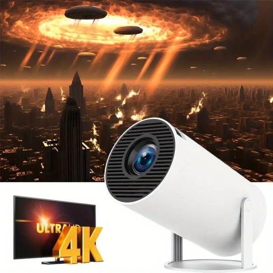 Mini Projector Pro 4K audio Android 11.0 , lighter and more portable 1080P 720P, 200ANSI, portable wireless remote control home mount outdoor theater with 180° projection angle adjustment hy300projector