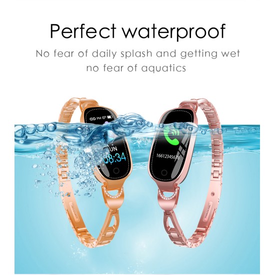 Rose gold smart bracelet women's watch attentive female physiological period bluetooth GPS track watch